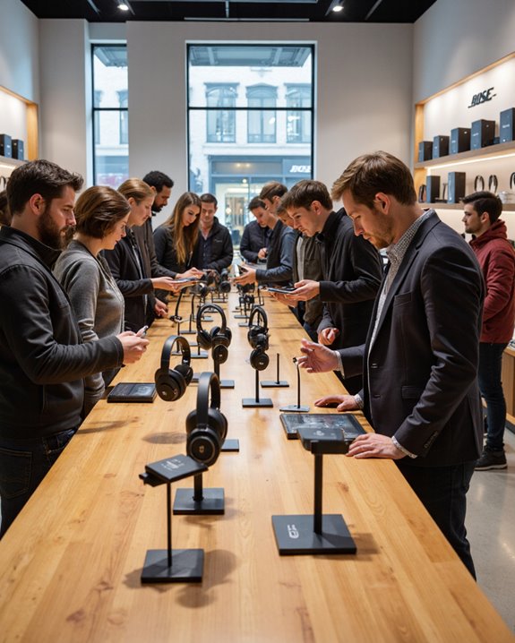 in store headphone demo experience