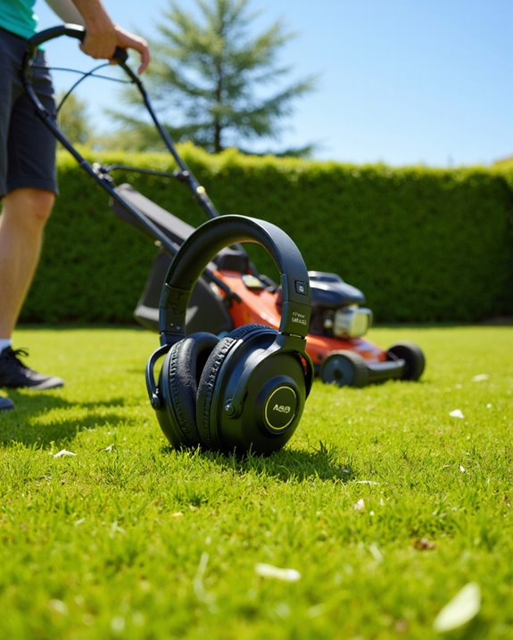 mowing headphones noise reduction features