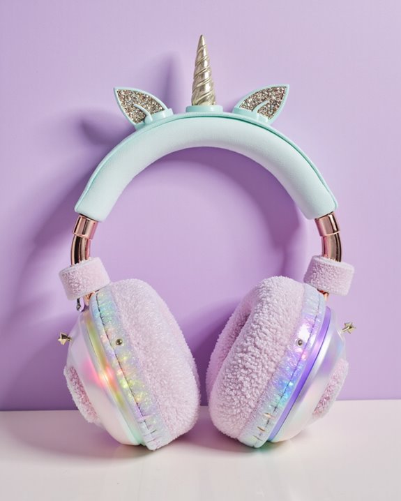 volume limited ergonomic unicorn headphones