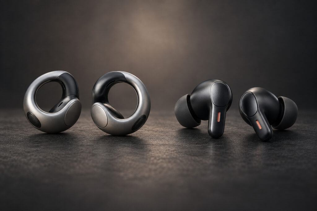 Sony LinkBuds Open-style open-ear earbuds compared with sealed in-ear earbuds